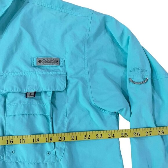 Columbia PFG Shirt Men’s Size Large Seafoam Green Performance Fishing Ventilated - Picture 3 of 5